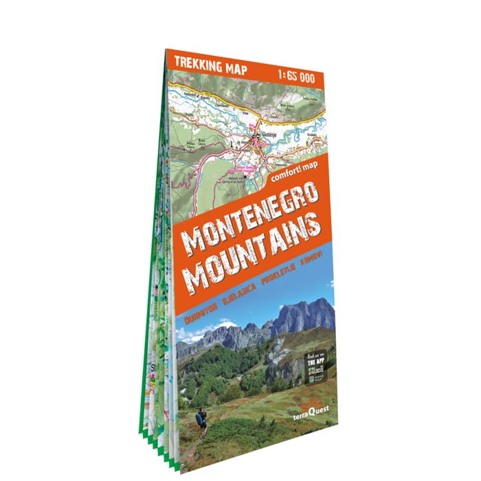Montagnes du Monténégro (Montenegro Mountains) ; carte de trekking, laminée 1 : 65 000  ExpressMap