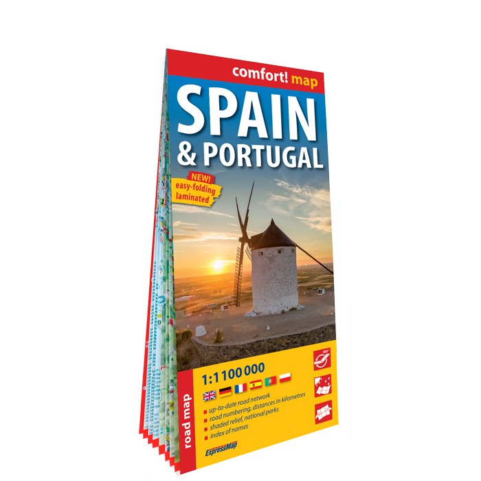 Espagne et Portugal (Spain & Portugal) ; carte routière, laminée 1 : 1 100 000 ExpressMap