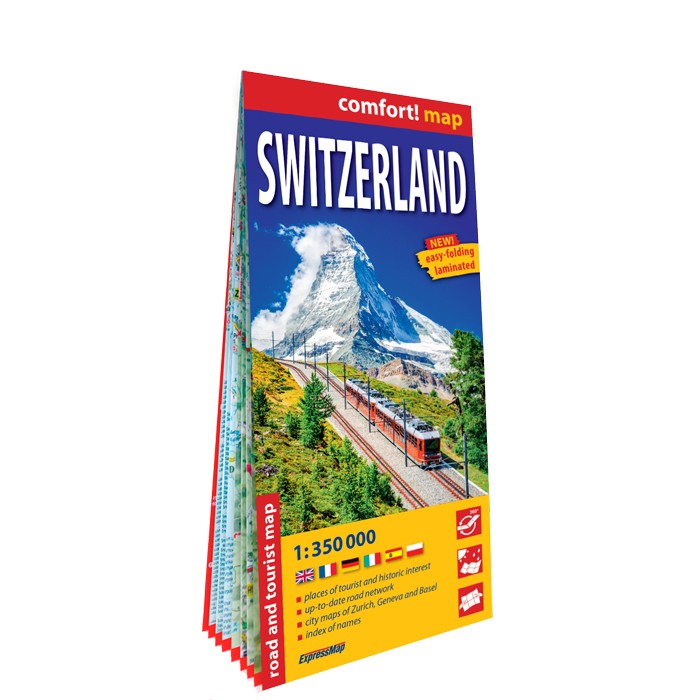 Suisse (Switzerland) ; carte routière et touristique, laminée 1 : 350 000 ExpressMap