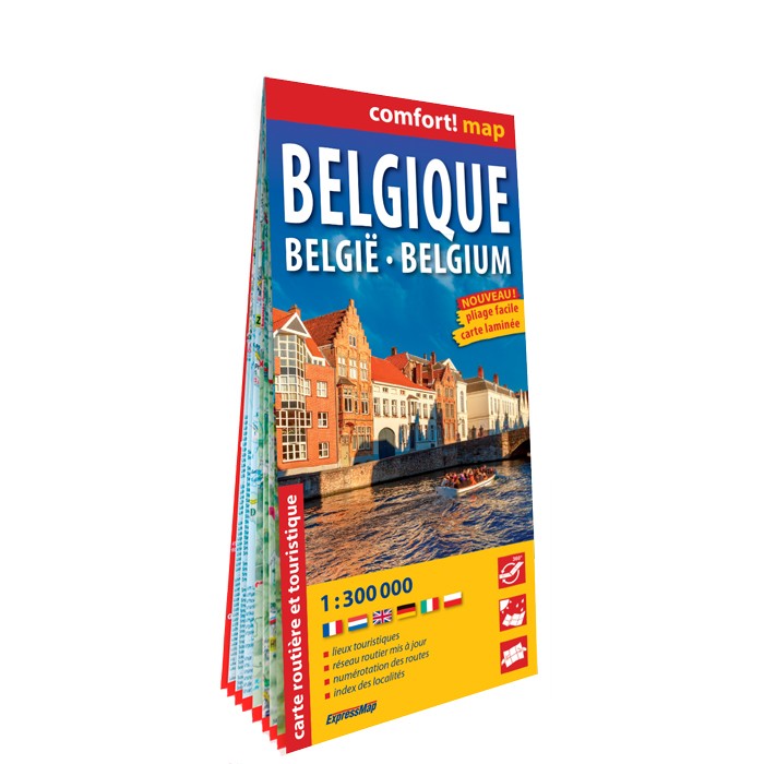 Belgique ; carte routière, laminée 1 : 300 000 ExpressMap