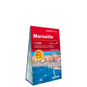 Marseille ; plan de ville, laminée, format poche 1 : 15 000