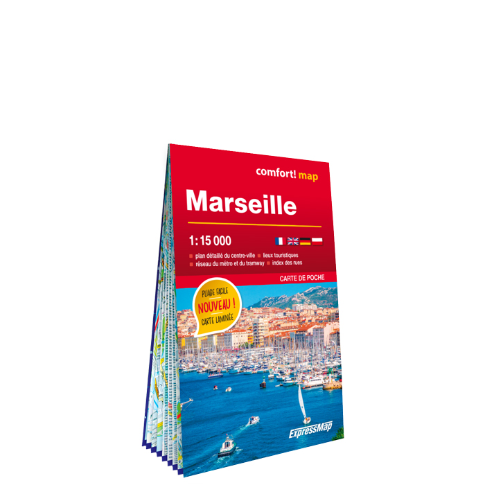 Marseille ; plan de ville, laminée, format poche 1 : 15 000 ExpressMap