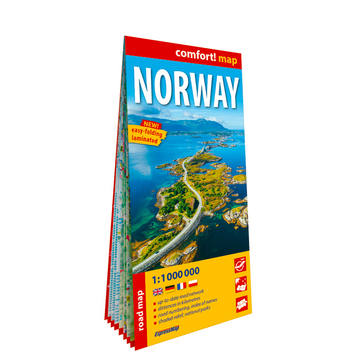 Norvège (Norway) ; carte routière et touristique, laminée 1 : 1 000 000 ExpressMap