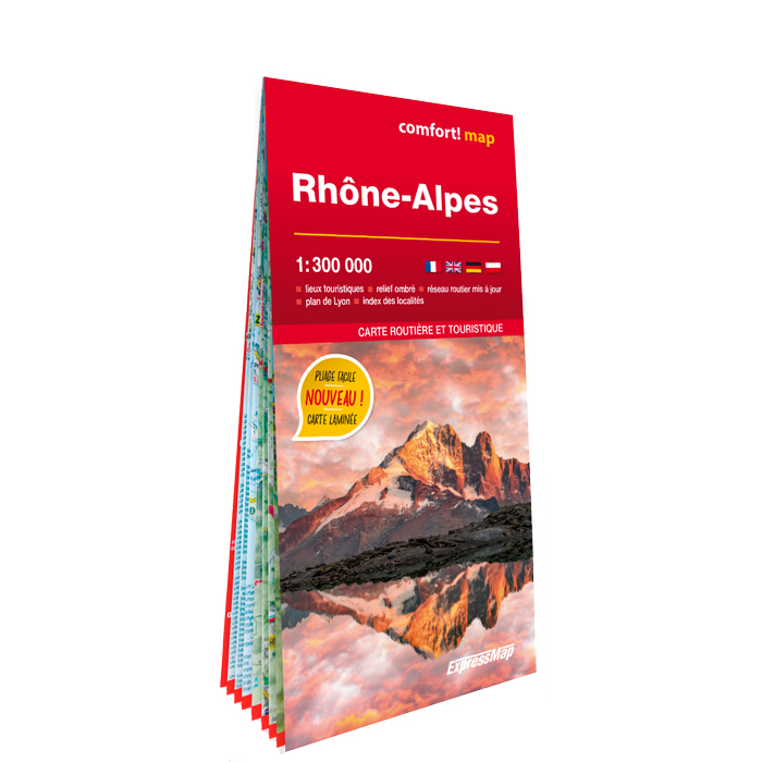 Rhône-Alpes ; carte routière et touristique, laminée 1 : 300 000 ExpressMap