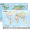 Monde ; carte murale politique et physique, poster 1 : 31 000 000