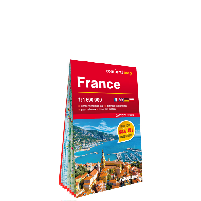 France ; carte routière, laminée, format poche 1 : 1 600 000 ExpressMap