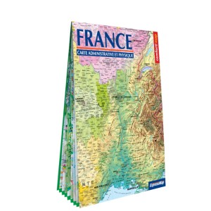 France ; carte XXL administrative et physique, laminée 1 : 1 500 000